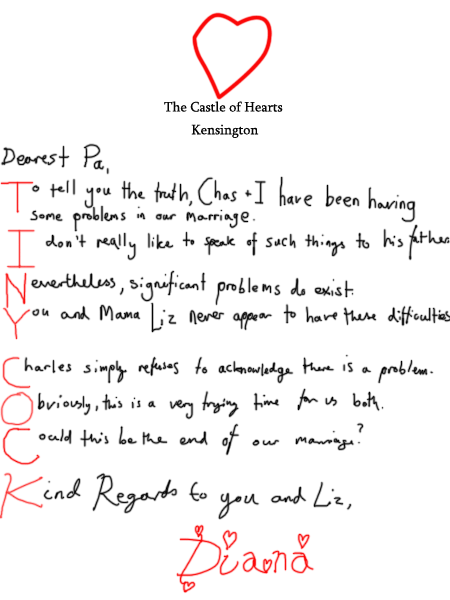 letter from Lady Di to Phil