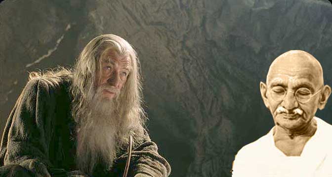 picture of gandhi and gandalf